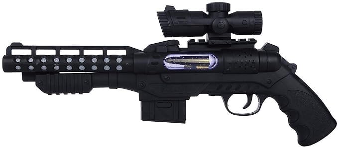 Double Barrel Electric Gun Toy With Laser Lights And Music
