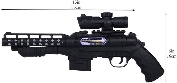Double Barrel Electric Gun Toy With Laser Lights And Music