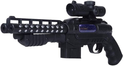 Double Barrel Electric Gun Toy With Laser Lights And Music