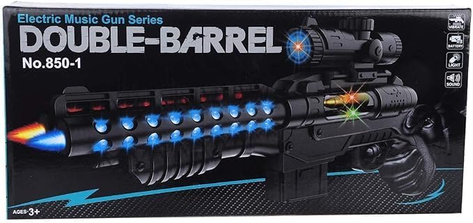 Double Barrel Electric Gun Toy With Laser Lights And Music