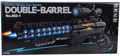 Double Barrel Electric Gun Toy With Laser Lights And Music