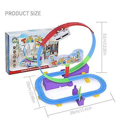 360° Rotational Stunt Track Racer Set - 32-Piece Multicolor Roller Coaster