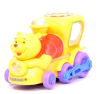 Big Pooh Train Bear - Lighting, Music, Revolving Battery Operated Toy