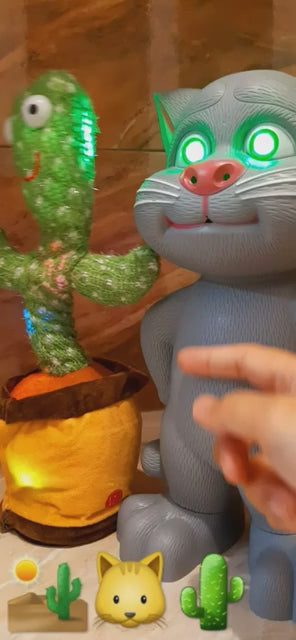 Dancing and Talking Cactus Toy with Music, Recording, and LED Lights