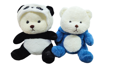 Hoodie panda combo (1 B/w, 1 blue)