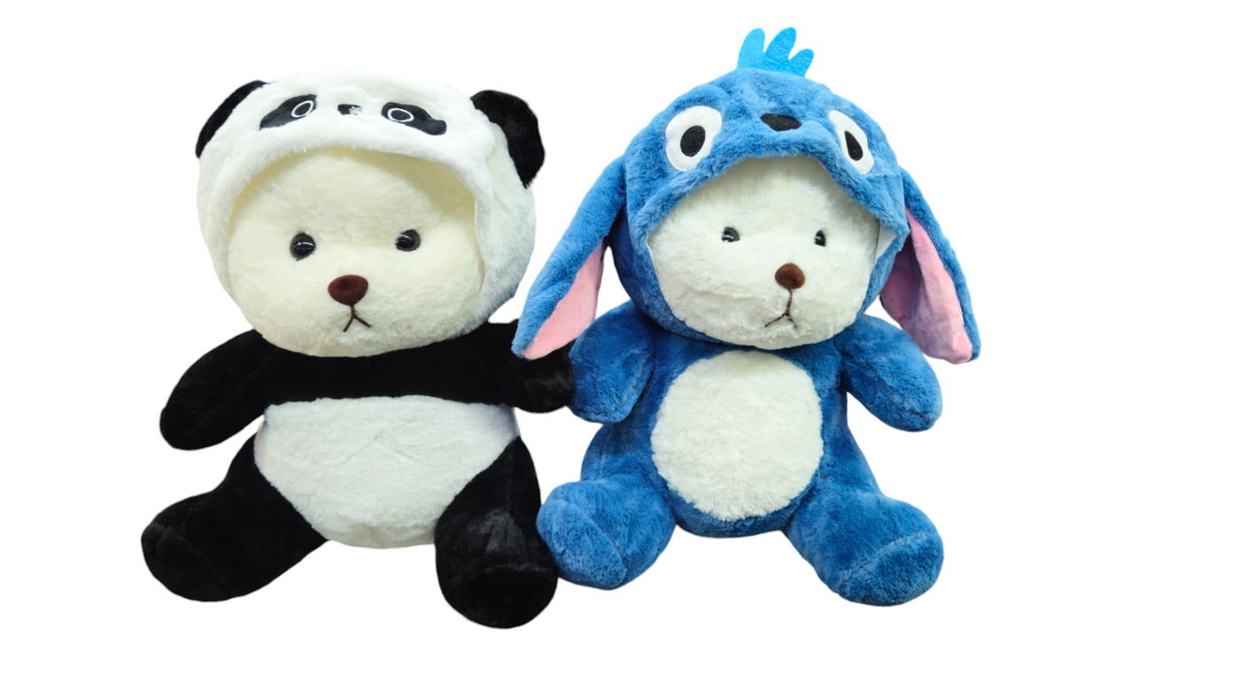 Hoodie panda combo (1 B/w, 1 blue)